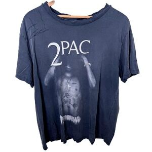 Tupac 2Pac Shakur Graphic T-Shirt Men's L Distressed Amaru 2017 Vintage Style